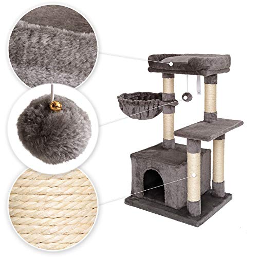 lionto Árbol rascador árbol trepador Gatos árbol Gatos Altura 85 cm Gris Oscuro