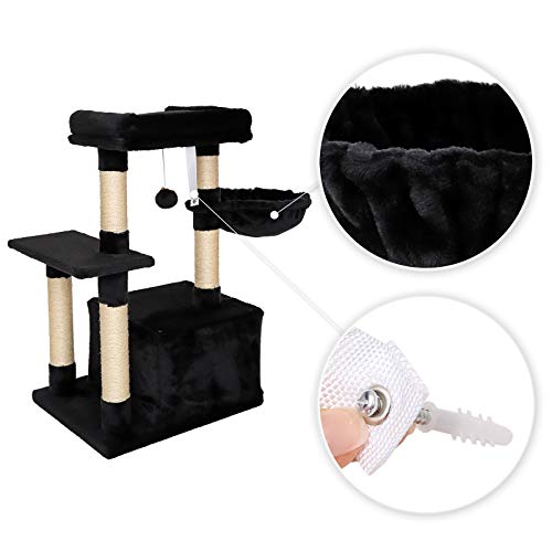lionto Árbol rascador árbol trepador Gatos árbol Gatos Altura 85 cm Negro
