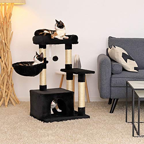 lionto Árbol rascador árbol trepador Gatos árbol Gatos Altura 85 cm Negro