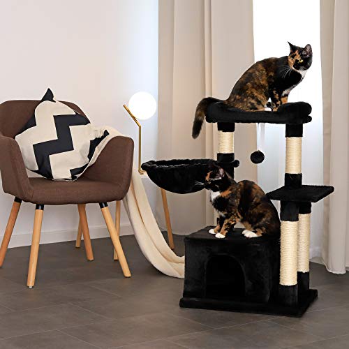 lionto Árbol rascador árbol trepador Gatos árbol Gatos Altura 85 cm Negro