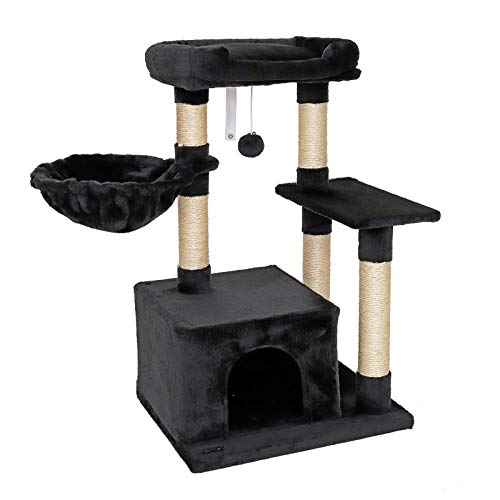 lionto Árbol rascador árbol trepador Gatos árbol Gatos Altura 85 cm Negro