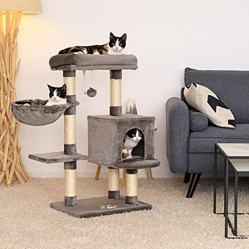 lionto Árbol rascador árbol trepador Gatos árbol Gatos Altura 93 cm Gris Oscuro