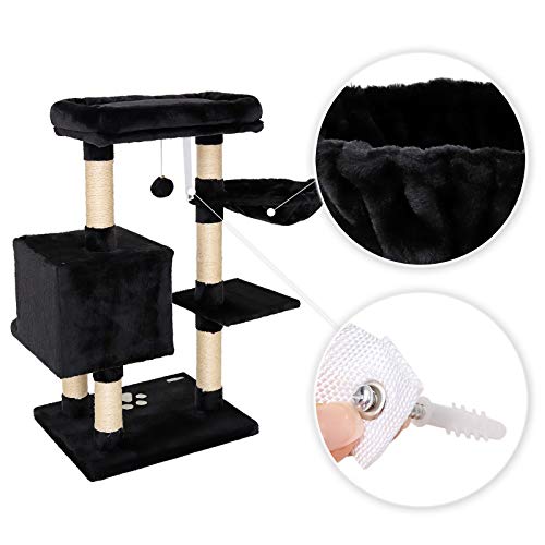 lionto Árbol rascador árbol trepador Gatos árbol Gatos Altura 93 cm Negro