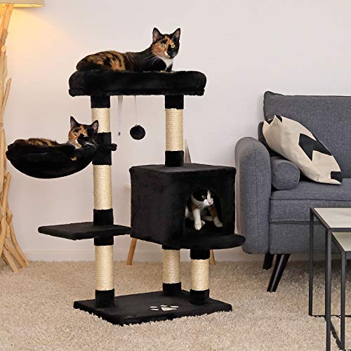 lionto Árbol rascador árbol trepador Gatos árbol Gatos Altura 93 cm Negro