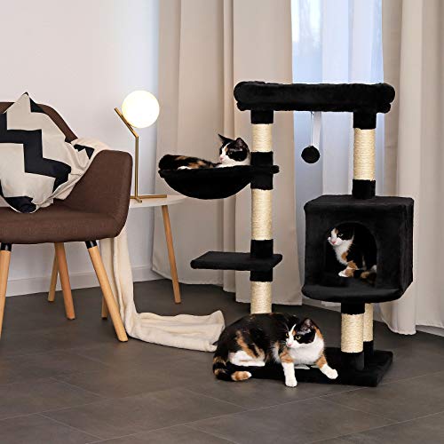 lionto Árbol rascador árbol trepador Gatos árbol Gatos Altura 93 cm Negro