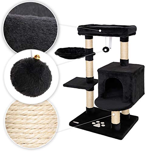 lionto Árbol rascador árbol trepador Gatos árbol Gatos Altura 93 cm Negro