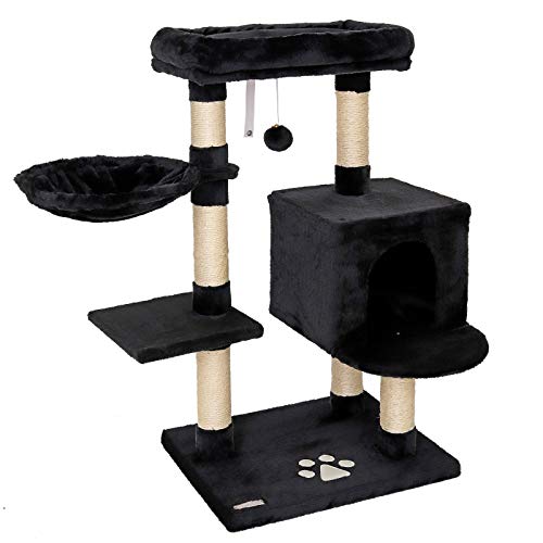 lionto Árbol rascador árbol trepador Gatos árbol Gatos Altura 93 cm Negro
