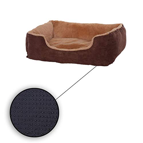 lionto Cama perros cojín perros cesta perros con cojín tamaño (S) 50x37 cm beige/marrón