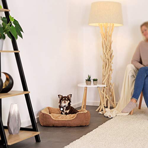 lionto Cama perros cojín perros cesta perros con cojín tamaño (S) 50x37 cm beige/marrón