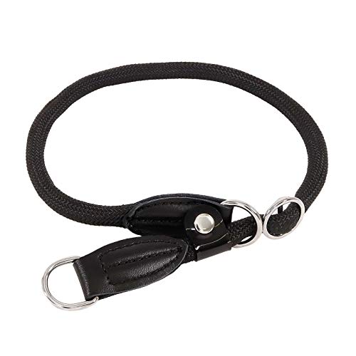 lionto Collar de perros collar retriever collar de adiestramiento 65 cm Ø 1 cm Negro