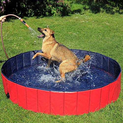 lionto Piscina plegable para perros bañera para perros piscina mascotas (M) Ø 120 cm