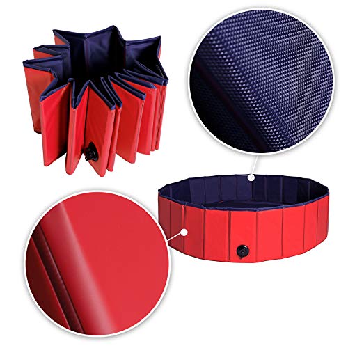lionto Piscina plegable para perros bañera para perros piscina mascotas (M) Ø 120 cm