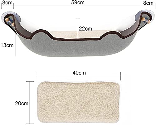 LIOYUHGTFY Cama Hamaca para Gato Estantes Camas Colgantes para Mascotas Gatos Ventana soleada Montaje de Asiento Hamaca Ventana Tumbona con ventosas Estante Asiento Camas Jaula cálida para hurón 727