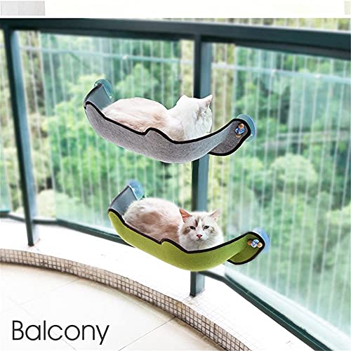 LIOYUHGTFY Cama Hamaca para Gato Estantes Camas Colgantes para Mascotas Gatos Ventana soleada Montaje de Asiento Hamaca Ventana Tumbona con ventosas Estante Asiento Camas Jaula cálida para hurón 727