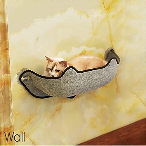 LIOYUHGTFY Cama Hamaca para Gato Estantes Camas Colgantes para Mascotas Gatos Ventana soleada Montaje de Asiento Hamaca Ventana Tumbona con ventosas Estante Asiento Camas Jaula cálida para hurón 727