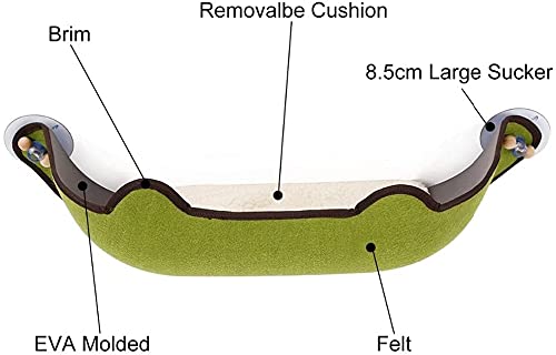 LIOYUHGTFY Cama Hamaca para Gato Estantes Camas Colgantes para Mascotas Gatos Ventana soleada Montaje de Asiento Hamaca Ventana Tumbona con ventosas Estante Asiento Camas Jaula cálida para hurón 727