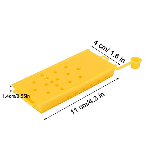 LIUTT 20 Piezas jaulas de Abeja Reina Caja de Captura de plástico Amarillo Herramienta de Transporte de Apicultura Equipo de Apicultor Kit de Apicultura