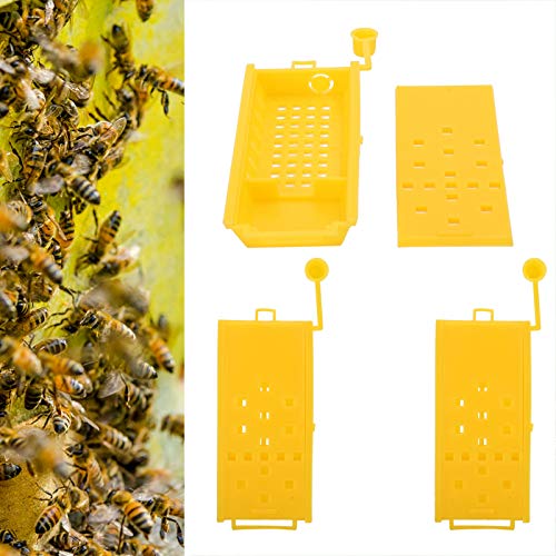 LIUTT 20 Piezas jaulas de Abeja Reina Caja de Captura de plástico Amarillo Herramienta de Transporte de Apicultura Equipo de Apicultor Kit de Apicultura