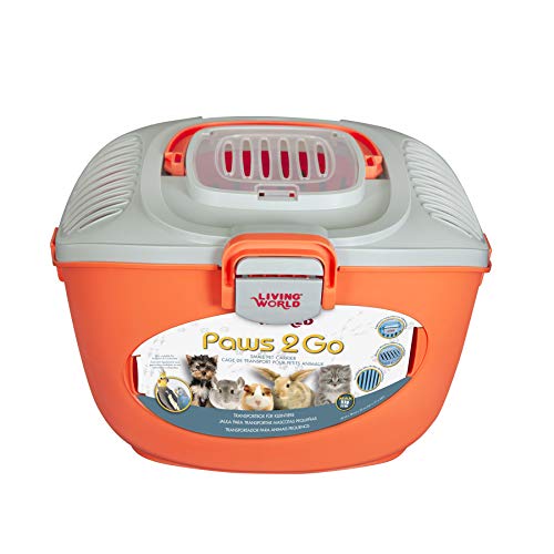 LIVING WORLD Trasportín Paws 2 Go, Color Salmon y Gris