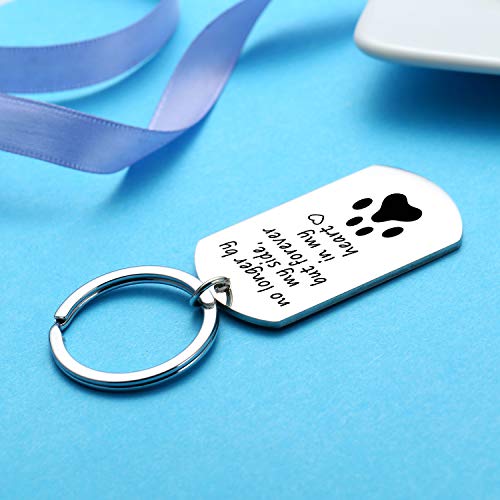 Llavero de regalo conmemorativo para mascotas, no ya por mi lado, sino por siempre en mi corazón, regalo de simpatía para gatos y perros regalos para la pérdida de mascotas