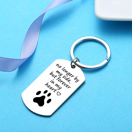 Llavero de regalo conmemorativo para mascotas, no ya por mi lado, sino por siempre en mi corazón, regalo de simpatía para gatos y perros regalos para la pérdida de mascotas