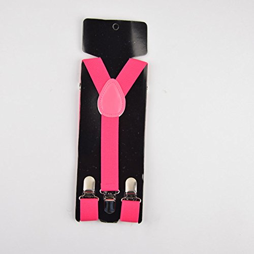 LLZGPZBD Tirantes/Bulto A La Moda Colorido Niños/Niños/Niño/Infantil Tirantes Ajustable Clip-On Ligas Y Tirantes Niño, Rosa Roja
