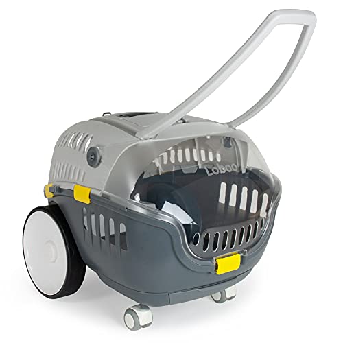 LOBOO - Transportín Bubble Urban para Perros y Gatos Tamaño Mediano o Pequeño, con Ruedas Giratorias, Cúpula de Alta Visibilidad y Asa de Empuje