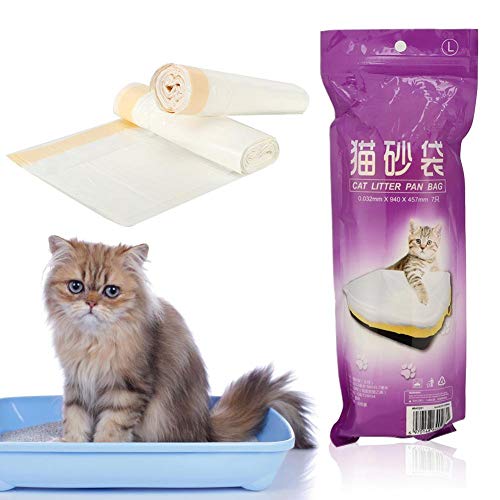 Longzhou Bolsas de Arena para Gatos, 2 Paquetes Bolsas de Arena para Gatos Bolsas de Arena para Gatos con cordón Suministros para Mascotas para Gatos(M)