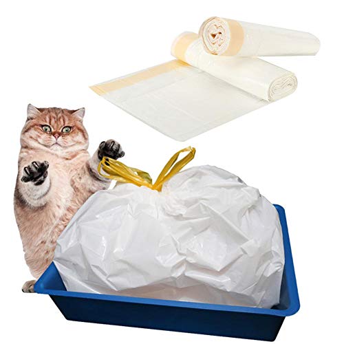 Longzhou Bolsas de Arena para Gatos, 2 Paquetes Bolsas de Arena para Gatos Bolsas de Arena para Gatos con cordón Suministros para Mascotas para Gatos(M)