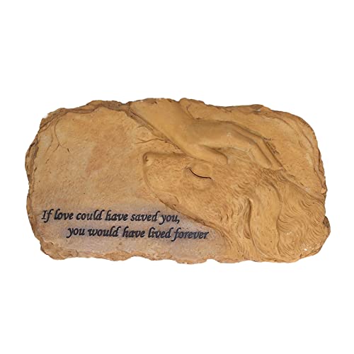 Longzhuo Pet Memorial Stone Garden Memorial Tombstone Resina Perro Gato lápida para decoración de césped(B)