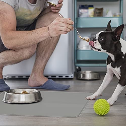 LOPOTIN 47* 30cm Alfombrilla Comida Mascotas, Tapete Antideslizante Gato, Estera Comida Perro, Alfombra Alimentación Silicona para Comer Palillo Dentición Interior Exterior Acampada Cucharón Plástico