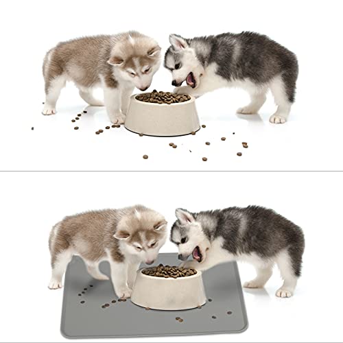 LOPOTIN 47* 30cm Alfombrilla Comida Mascotas, Tapete Antideslizante Gato, Estera Comida Perro, Alfombra Alimentación Silicona para Comer Palillo Dentición Interior Exterior Acampada Cucharón Plástico