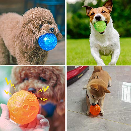 Louvra Pelota Perro Impermeable Bola Inflable Goma Juguete Perro, el Diámetro 7.5cm, 3 Piezas