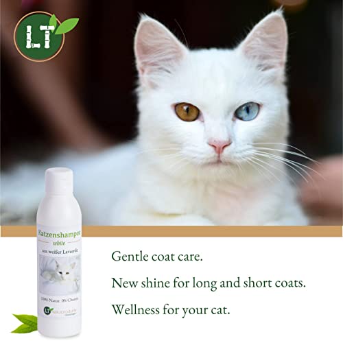 LT-Naturprodukte Champú para gatos White | Bio | Cuidado suave para pelaje blanco sin productos químicos ni jabón | contra picor | Hipoalergénico | con lavaerda blanca original | 250 ml