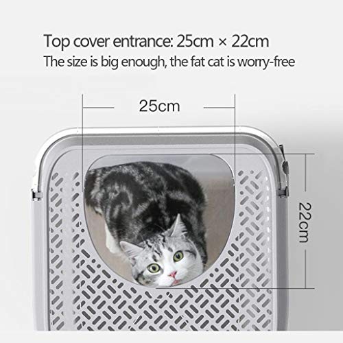 LTLJX Caja de Aseo para Mascotas, Grandes Gato Camada Bandeja Plastico Semicerrado Adiestramiento WC Tocador,B