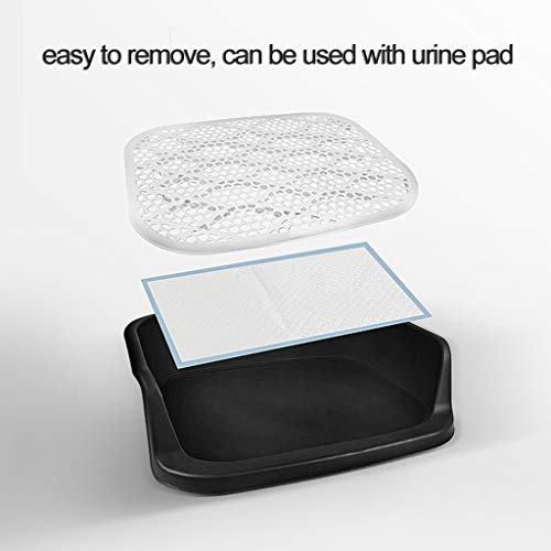 LTLJX Inodoro para Perros, Perrito del Perro casero Entrenador urinario de Inodoro Alfombra de Hierba Potty Pad Bandeja de Basura de la casa Interior,Negro