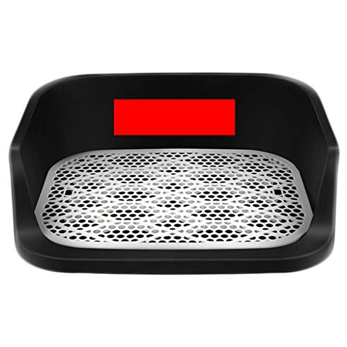 LTLJX Inodoro para Perros, Perrito del Perro casero Entrenador urinario de Inodoro Alfombra de Hierba Potty Pad Bandeja de Basura de la casa Interior,Negro