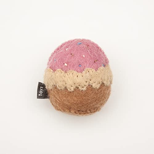 LucyBalu Sweets I Juguete para gatos con hierba gatera, de fieltro natural (100% lana de oveja), hecho a mano