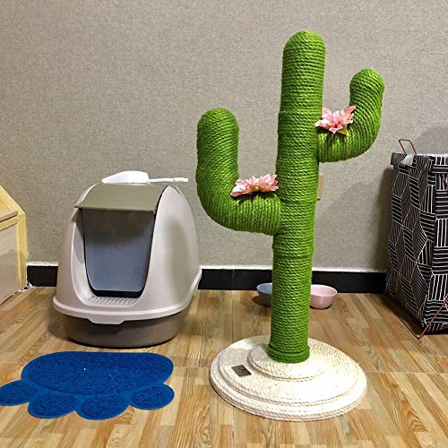 LXFA Rascador para Gatos Rascador de Gato Verde Cactus con Flor - Árbol para Gatos Moderno para Gatitos/Gatos pequeños/medianos - Decoración del Dormitorio de la Sala de Estar del hogar