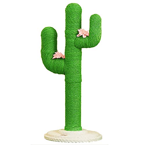 LXFA Rascador para Gatos Rascador de Gato Verde Cactus con Flor - Árbol para Gatos Moderno para Gatitos/Gatos pequeños/medianos - Decoración del Dormitorio de la Sala de Estar del hogar