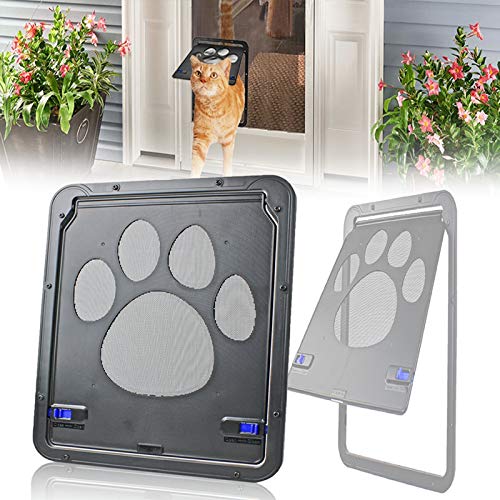 LXNQG Gatera Puerta Mosquitera Corredera, Puerta para Perros Gatera Mosquitera para Mascotas Domésticos, Puerta Basculante para Gatos y Perros, Material ABS+Malla de Nailon