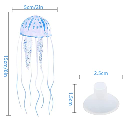 LYQQY Decoración Medusas, 6 Piezas Medusas Artificiales Adorno de Medusas Decoración Realista y Natural Medusas Artificiales para Pecera Casera, Decoración del Acuario, 15x15cm