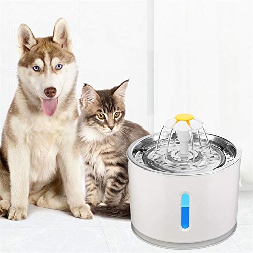 LZZR Gato automática Fuente del Animal doméstico Potable Agua Dispensador Perro LED eléctrico alimentador del Gato Fuente Bebida Filtro USB Powered (Color : Black, Size : S)