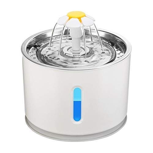LZZR Gato automática Fuente del Animal doméstico Potable Agua Dispensador Perro LED eléctrico alimentador del Gato Fuente Bebida Filtro USB Powered (Color : Black, Size : S)