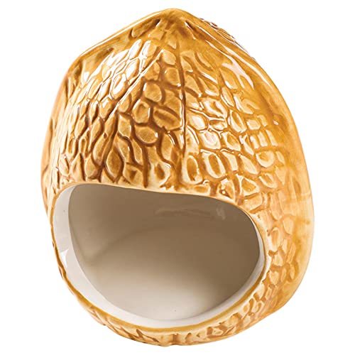 MagiDeal Escondite de hámster de cerámica con Forma de Cacahuete para hámster, Cama de refrigeración, Cuevas, Jaula también Adecuada para Ratones, Tortugas, Nuez