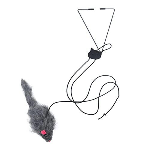 MagiDeal Juguete del ratón del Gato Juguete Interactivo Puerta Colgante Ratones de Felpa Receptor de Ejercicio Juguete Divertido del Gato para Gatito