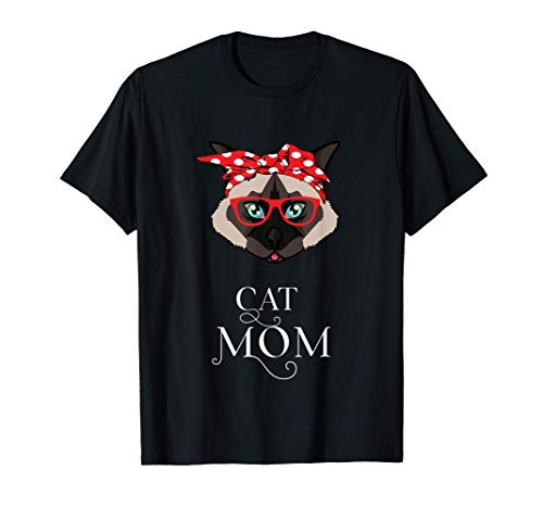 Mamá Gato con Bandana - Gato divertido de Birmania Camiseta