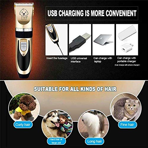 Maquinillas Eléctricas Pelo del gato del perro casero animal eléctrica de afeitar del condensador de ajuste de afeitar y estética tranquila inalámbricos Clipper mejores Aseo Clippers for los perros ga