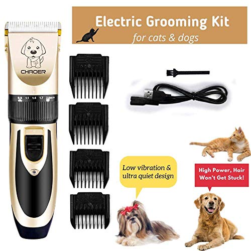 Maquinillas Eléctricas Pelo del gato del perro casero animal eléctrica de afeitar del condensador de ajuste de afeitar y estética tranquila inalámbricos Clipper mejores Aseo Clippers for los perros ga