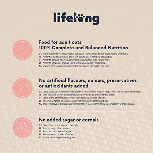 Marca Amazon - Lifelong Cat Food - Paté con salmón, Paquete de 16 x 100g